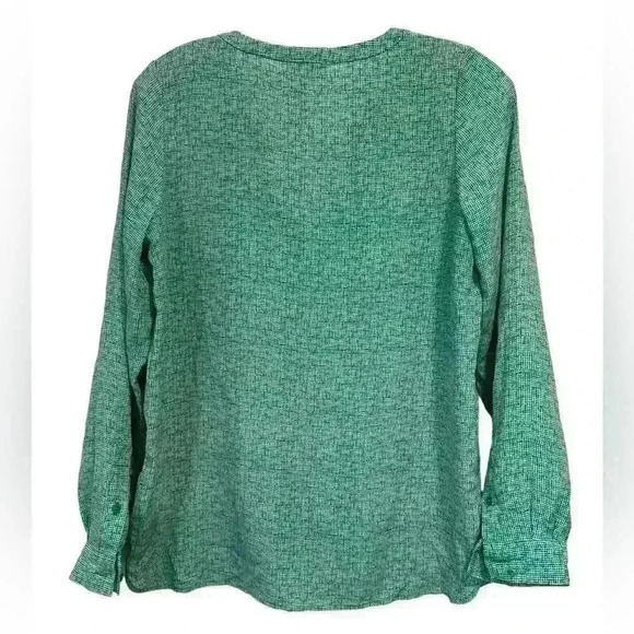 JOIE Marsher Textural Print Silk Blouse in Juniper size XS - Picture 4 of 6